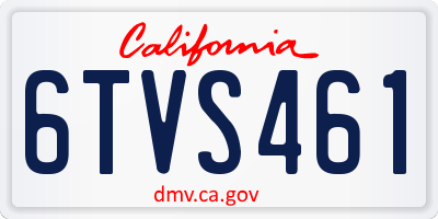 CA license plate 6TVS461