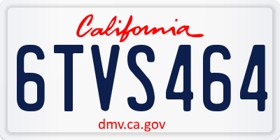 CA license plate 6TVS464