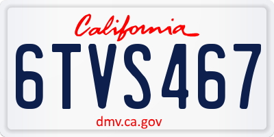 CA license plate 6TVS467