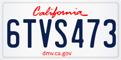 CA license plate 6TVS473