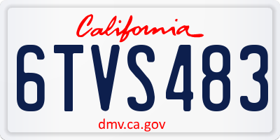 CA license plate 6TVS483