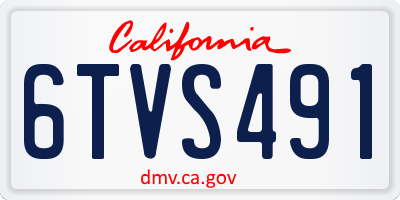 CA license plate 6TVS491