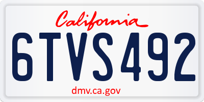 CA license plate 6TVS492