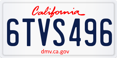 CA license plate 6TVS496