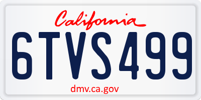 CA license plate 6TVS499