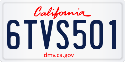 CA license plate 6TVS501