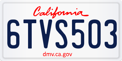CA license plate 6TVS503