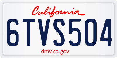 CA license plate 6TVS504