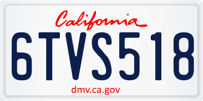 CA license plate 6TVS518