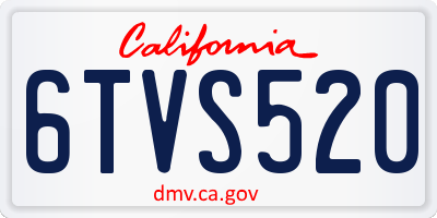 CA license plate 6TVS520