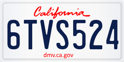 CA license plate 6TVS524