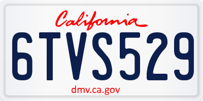 CA license plate 6TVS529