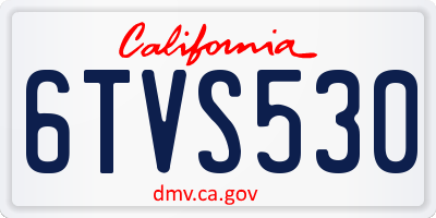 CA license plate 6TVS530