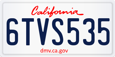 CA license plate 6TVS535