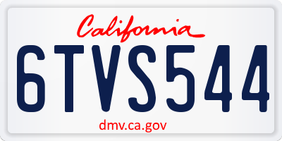 CA license plate 6TVS544
