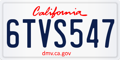 CA license plate 6TVS547