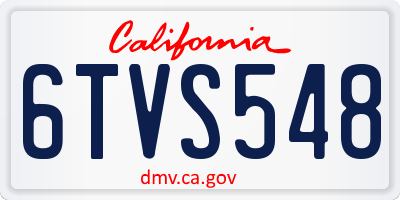CA license plate 6TVS548