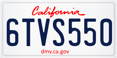 CA license plate 6TVS550