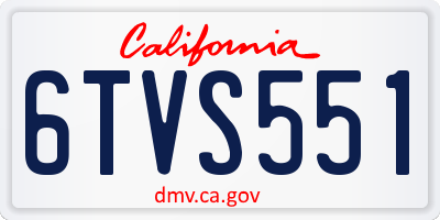 CA license plate 6TVS551