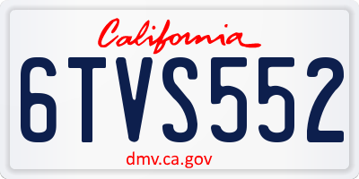 CA license plate 6TVS552