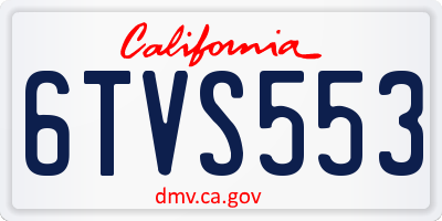 CA license plate 6TVS553