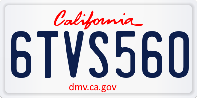 CA license plate 6TVS560