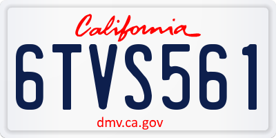 CA license plate 6TVS561