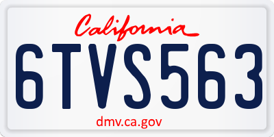 CA license plate 6TVS563