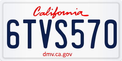 CA license plate 6TVS570
