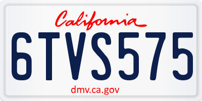 CA license plate 6TVS575
