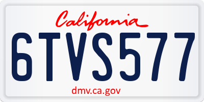 CA license plate 6TVS577