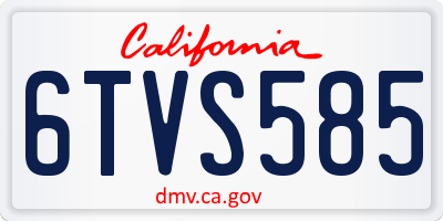 CA license plate 6TVS585
