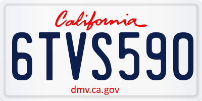 CA license plate 6TVS590