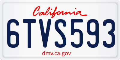 CA license plate 6TVS593