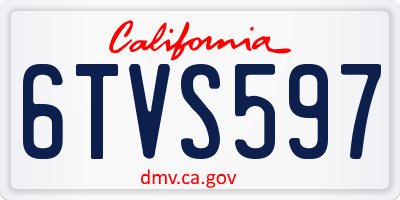 CA license plate 6TVS597