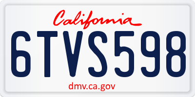 CA license plate 6TVS598