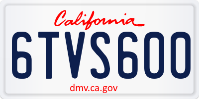 CA license plate 6TVS600