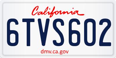 CA license plate 6TVS602