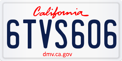 CA license plate 6TVS606