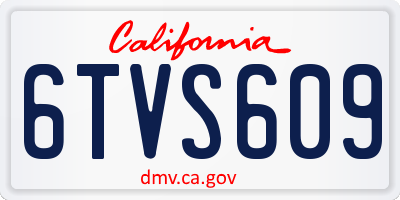CA license plate 6TVS609