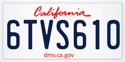 CA license plate 6TVS610