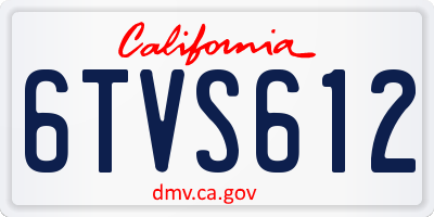 CA license plate 6TVS612