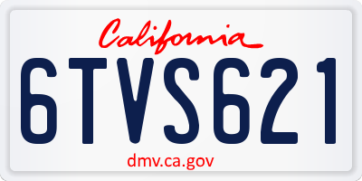 CA license plate 6TVS621