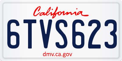CA license plate 6TVS623