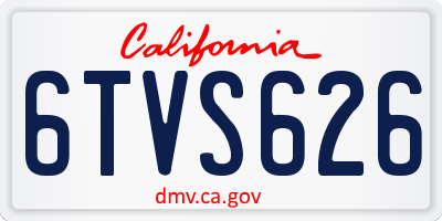 CA license plate 6TVS626