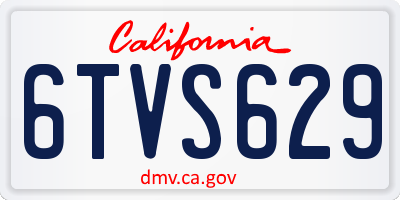 CA license plate 6TVS629