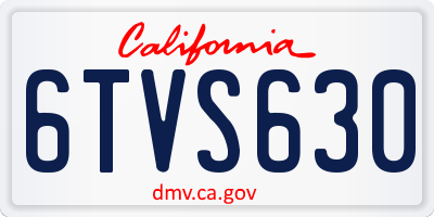 CA license plate 6TVS630