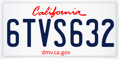 CA license plate 6TVS632