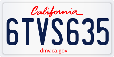 CA license plate 6TVS635