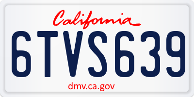 CA license plate 6TVS639